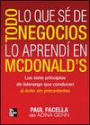 TODO LO QUE S DE NEGOCIOS LO APREND EN MCDONALDS