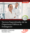 T�CNICOS ESPECIALIZADOS DE LOS ORGANISMOS P�BLICOS DE INVESTIGACI�N. MATERIAS CO