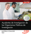 AYUDANTES DE INVESTIGACIN DE LOS ORGANISMOS PBLICOS DE INVESTIGACIN. MATERIAS