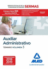 AUXILIAR ADMINISTRATIVO DEL SERVICIO DE SALUD DE LA COMUNIDAD DE MADRID. TEMARIO VOLUMEN 3