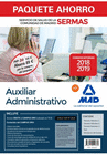 PAQUETE AHORRO AUXILIAR ADMINISTRATIVO SERVICIO DE SALUD DE LA COMUNIDAD DE MADRID.AHORRO DE 89  (INCLUYE TEMARIOS 1, 2 Y 3; TEST; SIMULACROS DE EXAM