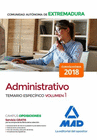 ADMINISTRATIVO DE LA COMUNIDAD AUTNOMA DE EXTREMADURA. TEMARIO ESPECFICO VOLUMEN 1