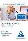 ADMINISTRATIVO/A DE LA DIPUTACIN PROVINCIAL DE VALENCIA. TEMARIO VOLUMEN 2