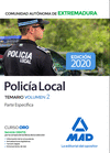 POLICA LOCAL DE EXTREMADURA. TEMARIO VOLUMEN 2 PARTE ESPECFICA.