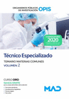 TCNICO ESPECIALIZADO DE LOS ORGANISMOS PBLICOS DE INVESTIGACIN. TEMARIO DE MATERIAS COMUNES VOLUMEN 2