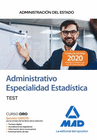 ADMINISTRATIVO DE LA ADMINISTRACIN DEL ESTADO, ESPECIALIDAD ESTADSTICA. TEST