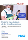 PERSONAL ESPECIALIZADO DE SERVICIOS DOMSTICOS (DISCAPACIDAD). TEMARIO Y TEST DE MATERIAS COMUNES