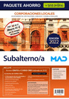 PAQUETE AHORRO + TEST ONLINE SUBALTERNO/A DE CORPORACIONES LOCALES AHORRA 41 � + 5% DESCUENTO ONLINE (INCLUYE EN PAPEL: TEMARIO GENERAL JUR�DICO; TEMA