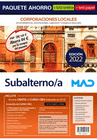 PAQUETE AHORRO + TEST PAPEL +TEST ONLINE SUBALTERNO/A DE CORPORACIONES LOCALES AHORRA 64 �+5% DESCUENTO ONLINE (INCLUYE EN PAPEL: TEMARIO GENERAL JUR�