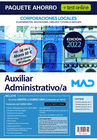 PAQUETE AHORRO + TEST ONLINE AUXILIAR ADMINISTRATIVO/A DE CORPORACIONES LOCALES AHORRA 60 � +5% DESCUENTO ONLINE (INCLUYE EN PAPEL: TEMARIO GENERAL VO