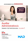 AUXILIAR ADMINISTRATIVO/A TEMARIO Y TEST DE LA PARTE SEGUNDA VOLUMEN 1