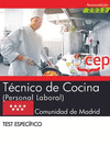 TCNICO DE COCINA (PERSONAL LABORAL). COMUNIDAD DE MADRID. TEST ESPECFICO