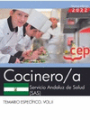 COCINERO/A. SERVICIO ANDALUZ DE SALUD (SAS). TEMARIO ESPECFICO. VOL.II. OPOSICIONES