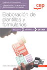 MANUAL ELABORACIN DE PLANTILLAS Y FORMULARIOS CONFECCIN Y PUBLICACIN DE PGINAS WEB (IFCD0110).