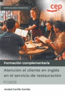 MANUAL ATENCION AL CLIENTE EN INGLES EN EL SERVICIO DE RESTAURACION