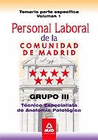 PERSONAL LABORAL DE LA COMUNIDAD DE MADRID. GRUPO III. T�CNICOS ESPECIALISTAS DE ANATOM�A PATOL�GICA. TEMARIO PARTE ESPEC�FICA VOLUMEN I