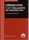 CODIGO CIVIL Y LEY Y REGLAMENTO DEL REGISTRO CIVIL.
